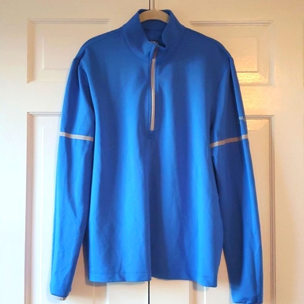 CALLAWAY GOLF QUARTER ZIP BRIGHT BLUE GRAY ATHELTIC ATHLEISURE MEN'S SMALL